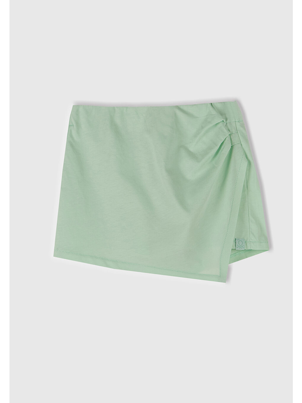 Turkuaz Kız Çocuk Su Yeşili Beli Lastikli Şort Etek