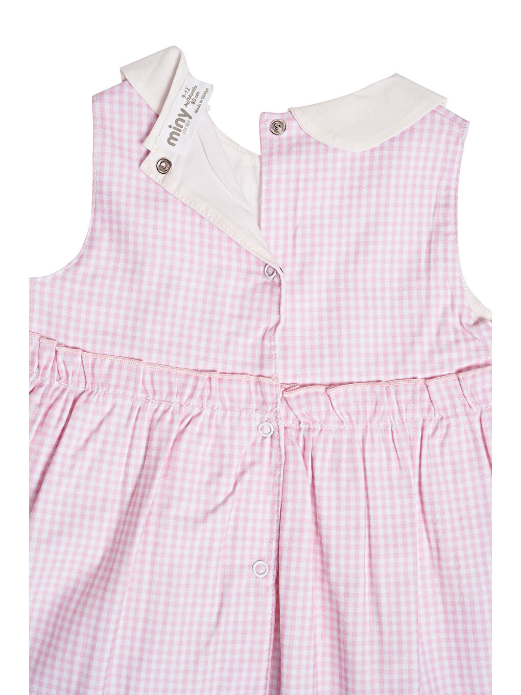 Pembe Pötikareli Papatya Şeritli Kız Bebek Elbise-6