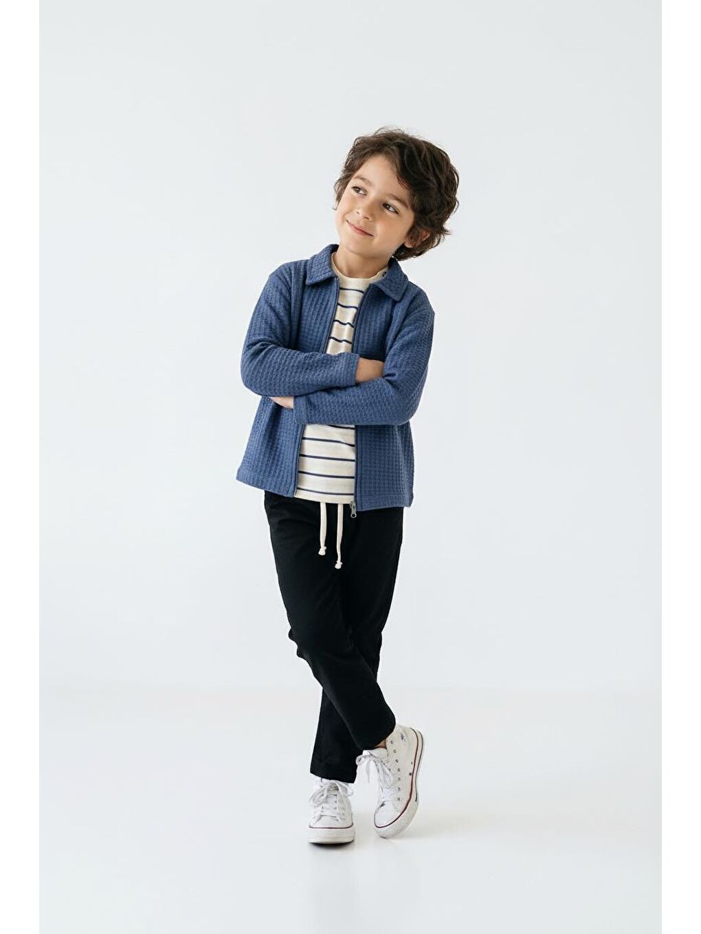 İndigo Hırkalı Pantolon Tişört 3lü Takım-4