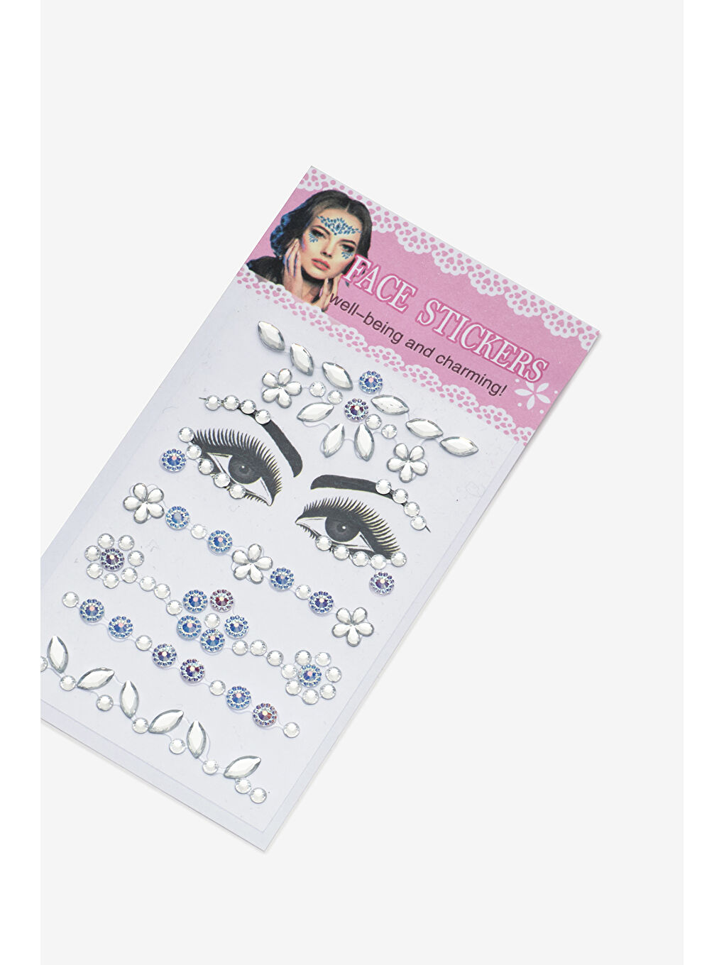 Gri Gümüş  İnci Çiçek Model Kız Çocuk Yüz Taşı-1