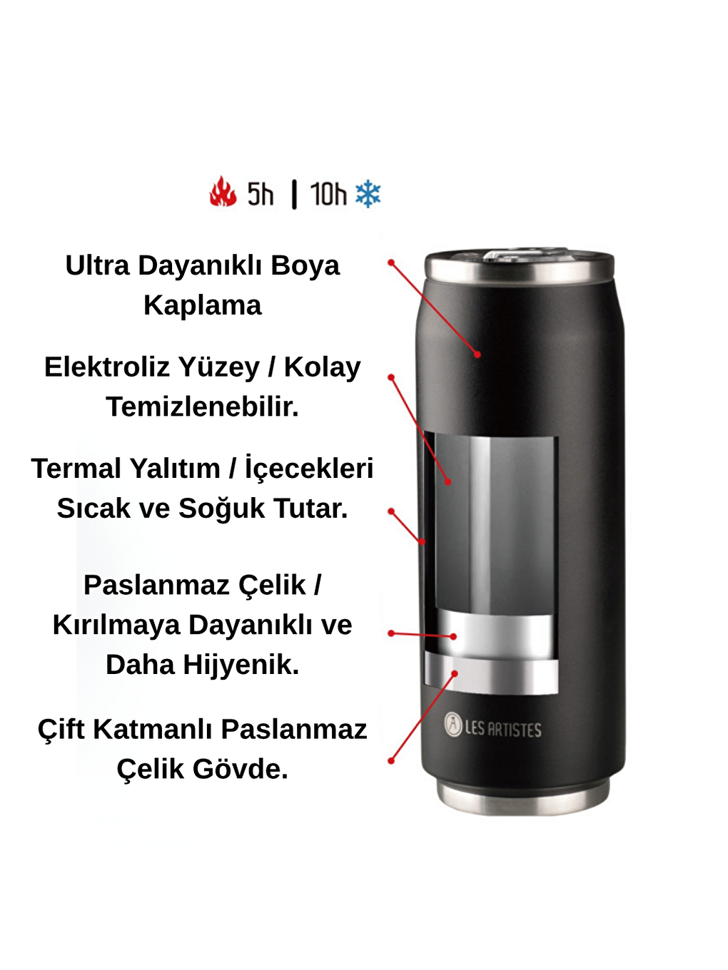 Karışık Isı Yalıtımlı Kutu Çelik Termos 280ml Sugar Skull-1