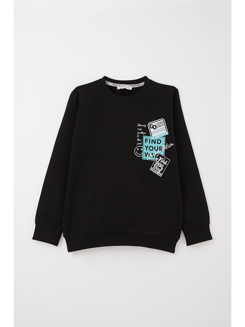 Erkek Çocuk Eşofman Takım Slogan Temalı Yazı Baskılı Siyah (8 Yaş)-1