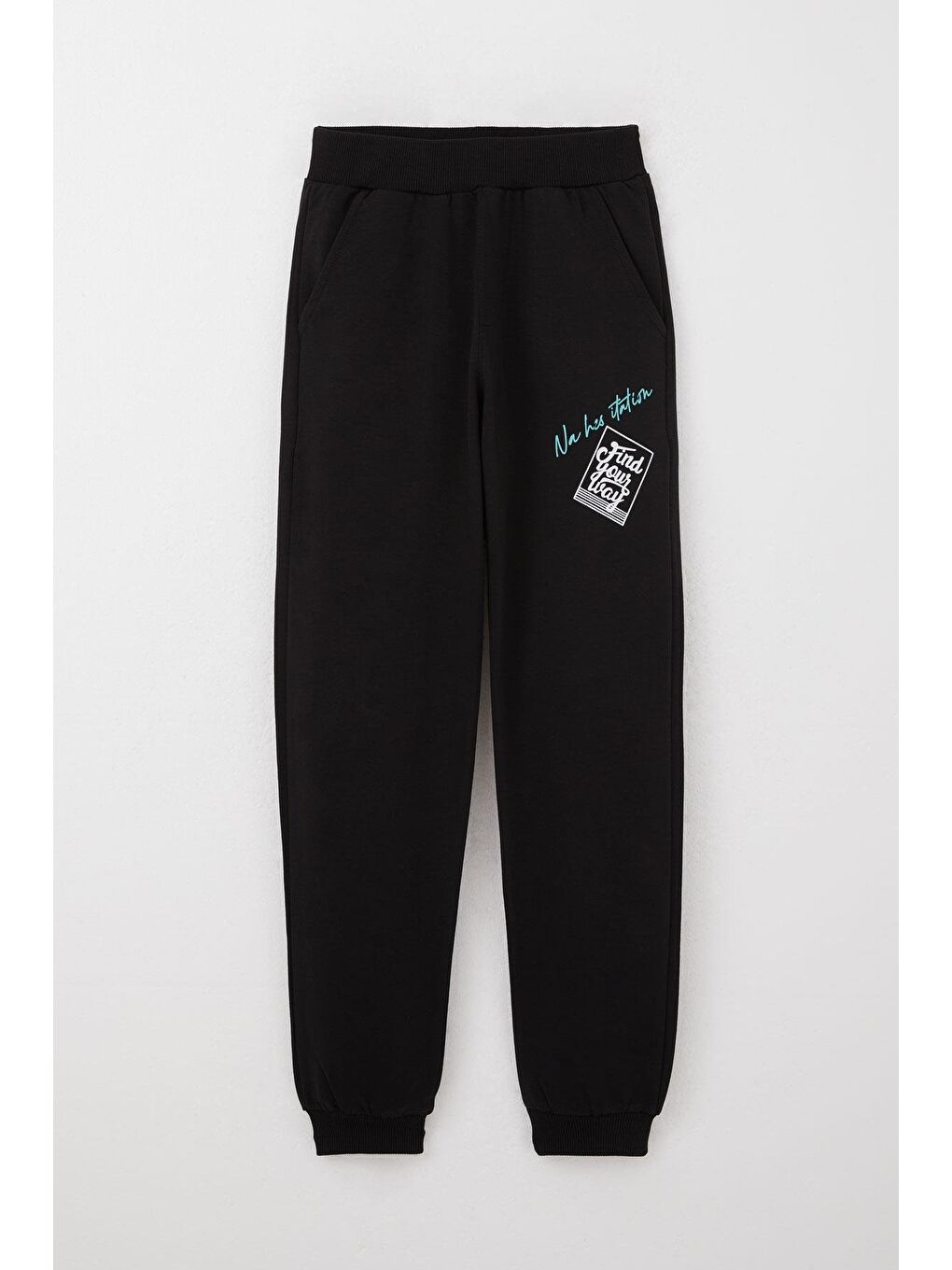 Erkek Çocuk Eşofman Takım Slogan Temalı Yazı Baskılı Siyah (8 Yaş)-2