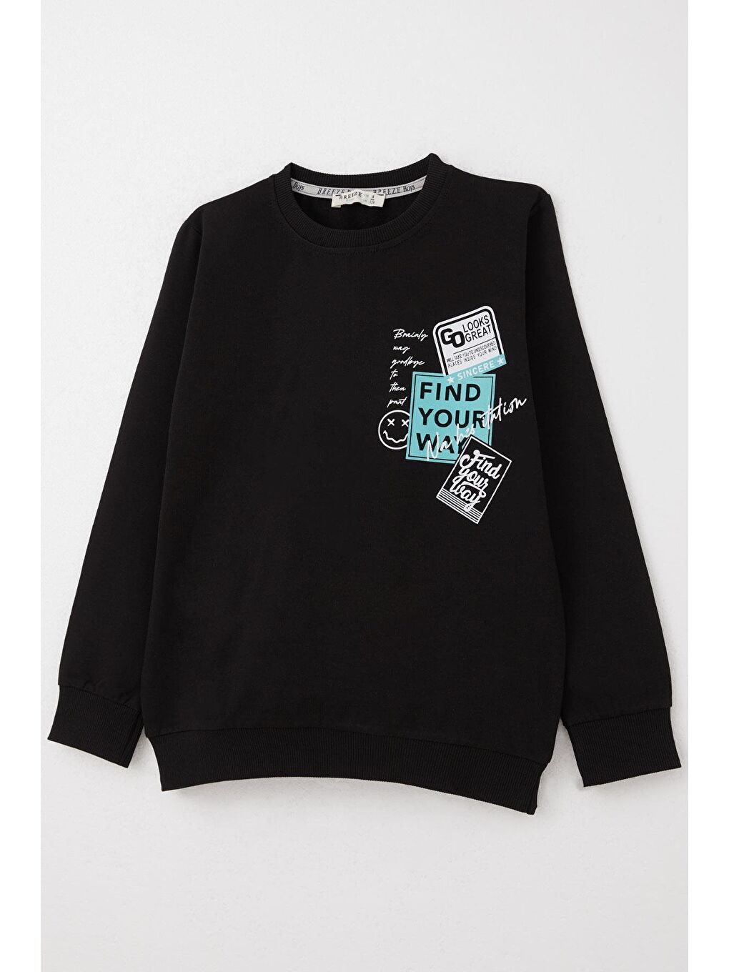 Erkek Çocuk Eşofman Takım Slogan Temalı Yazı Baskılı Siyah (8 Yaş)-5