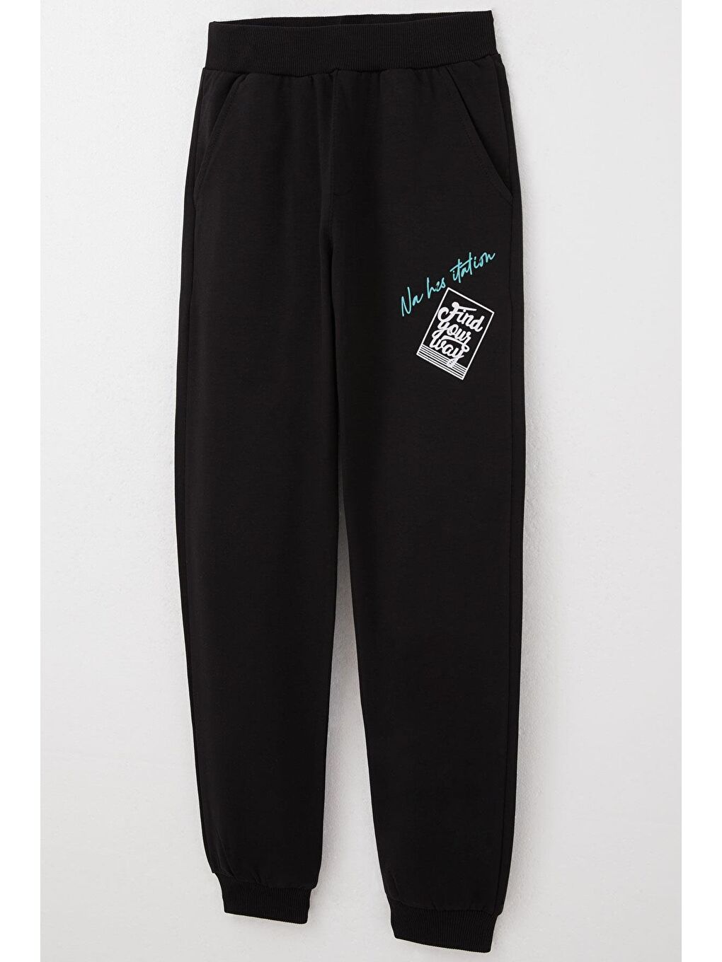 Erkek Çocuk Eşofman Takım Slogan Temalı Yazı Baskılı Siyah (8 Yaş)-6