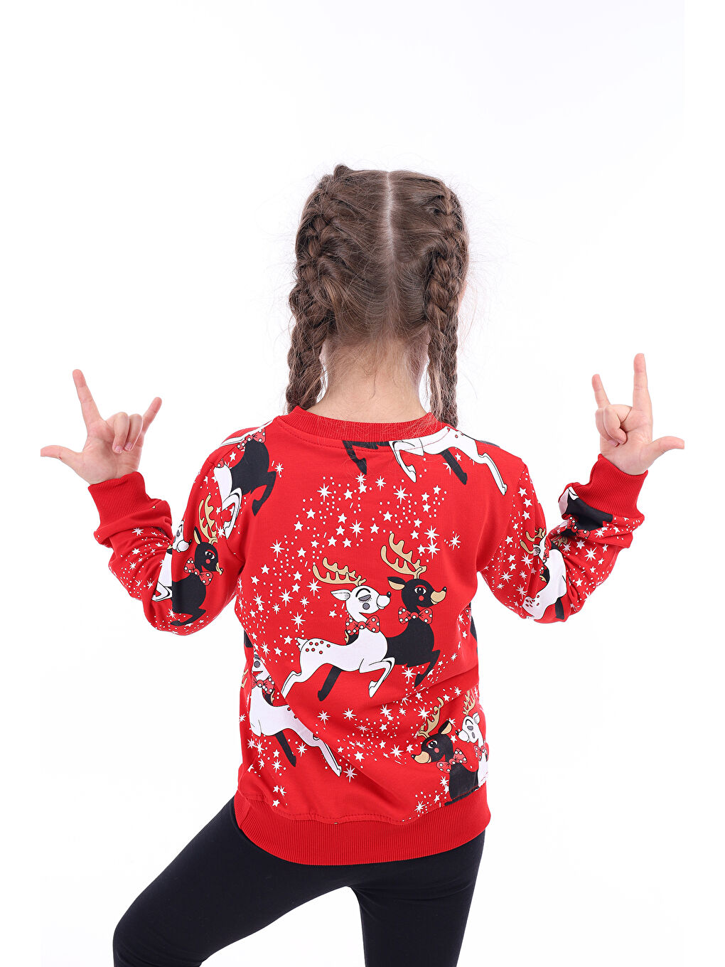 Toontoykids Kırmızı Kız Çocuk Baskılı Sweatshirt - 1