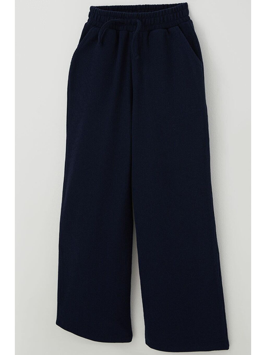 Kız Çocuk Eşofman Altı Bağcık Aksesuarlı Beli Lastikli Lacivert (8-14 Yaş)-2