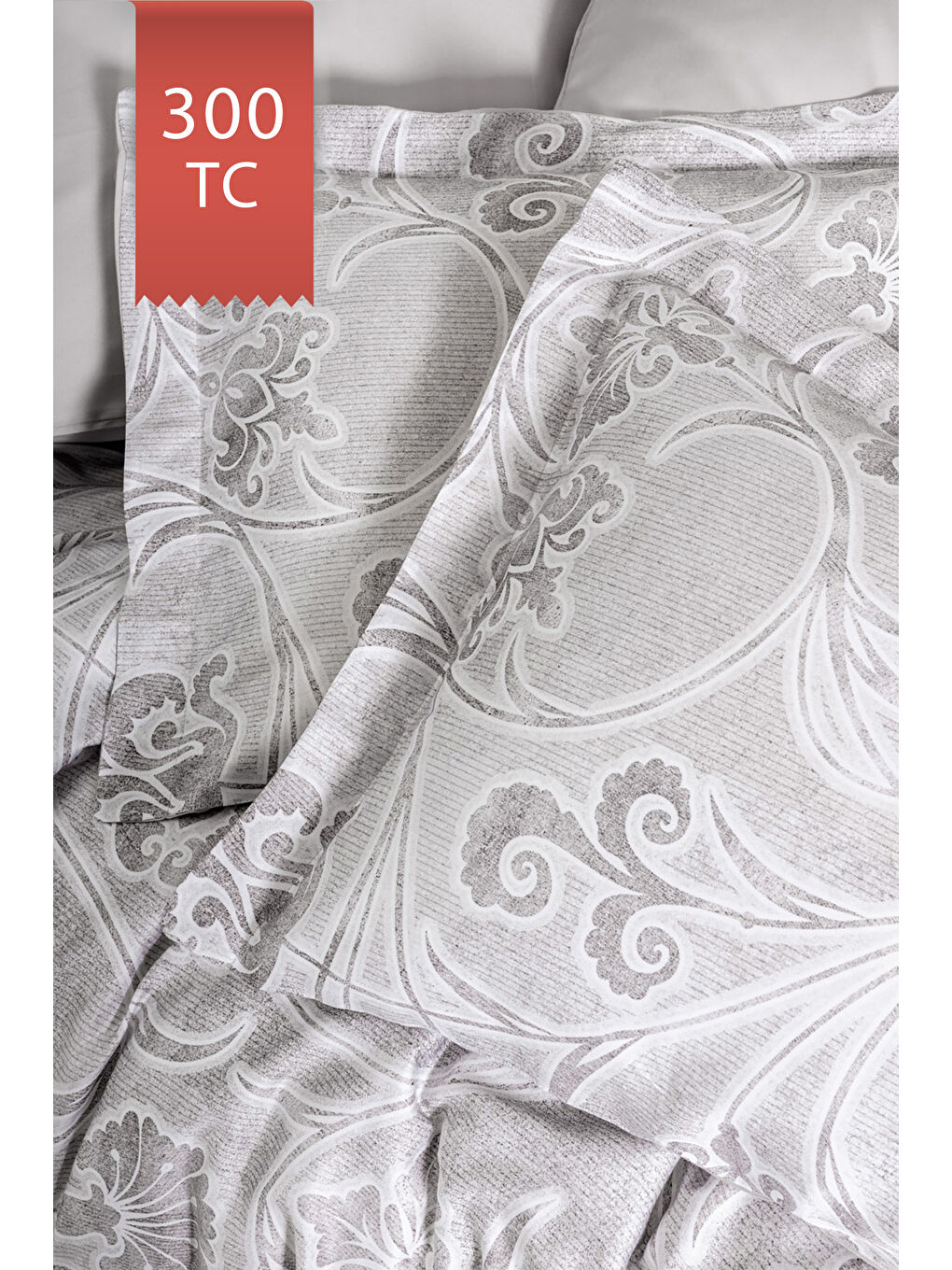 Karışık Royal Saten King Size (Battal Boy) 300TC Nevresim Takımı - GRİDA-2