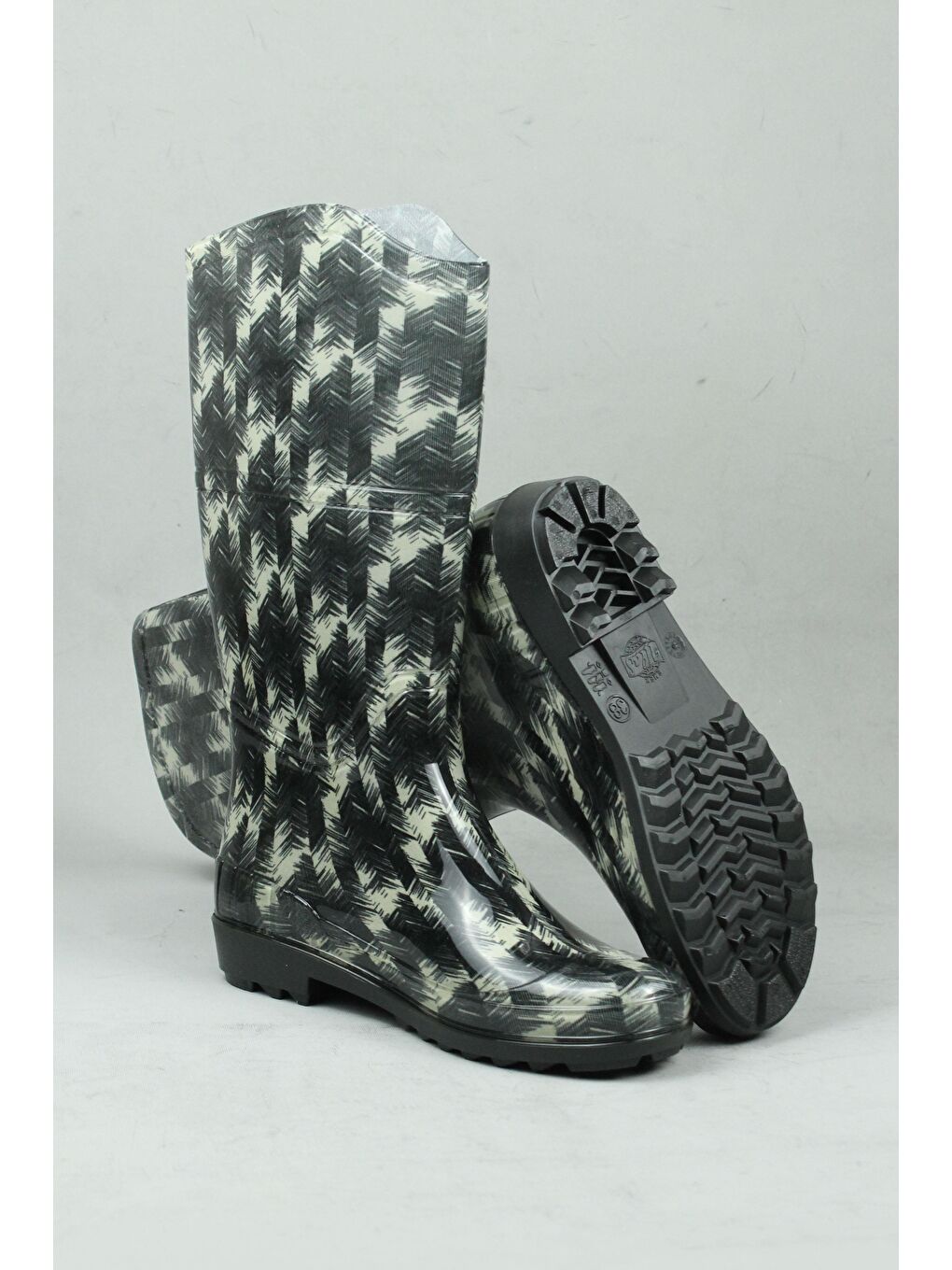 Siyah 1945 Su Geçirmez Yağmur Çizmesi Kadın-3