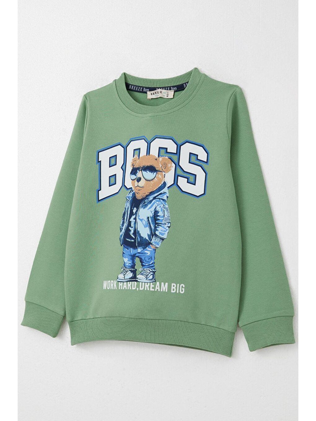 Erkek Çocuk Eşofman Takım Havalı Ayıcık Baskılı Mint Yeşili (3 Yaş)-5