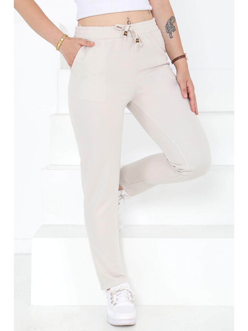 Ekru Havuç Pantolon Krem - 27076