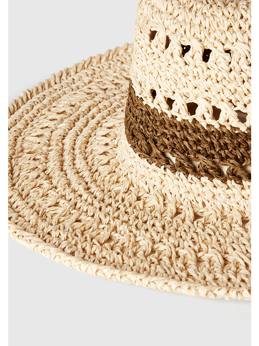 Bej Kadın Taş Rengi Hasır Şapka-2