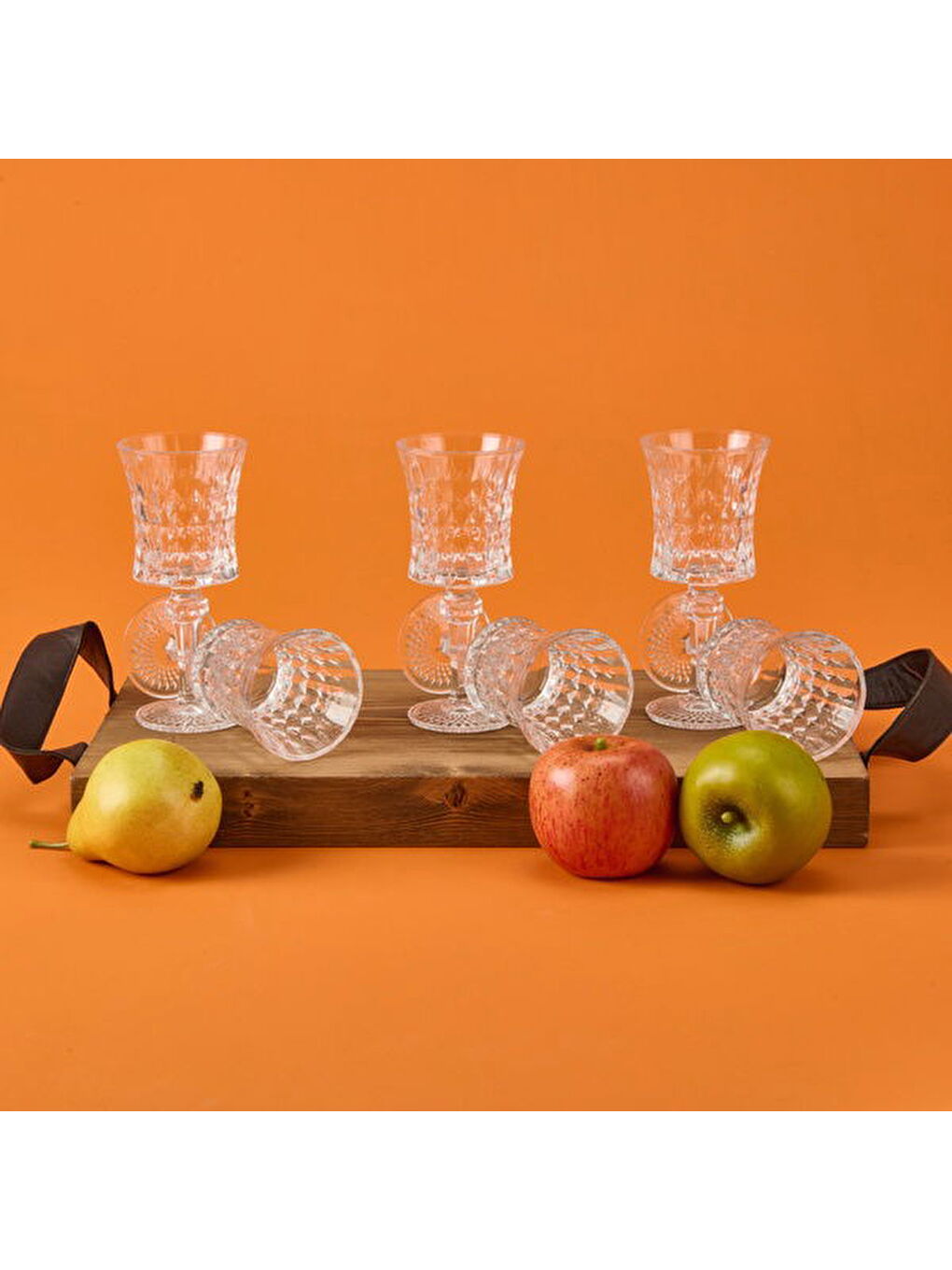 Renksiz Rosia 6'lı Ayaklı Cam Bardak - Şeffaf - 350 ml