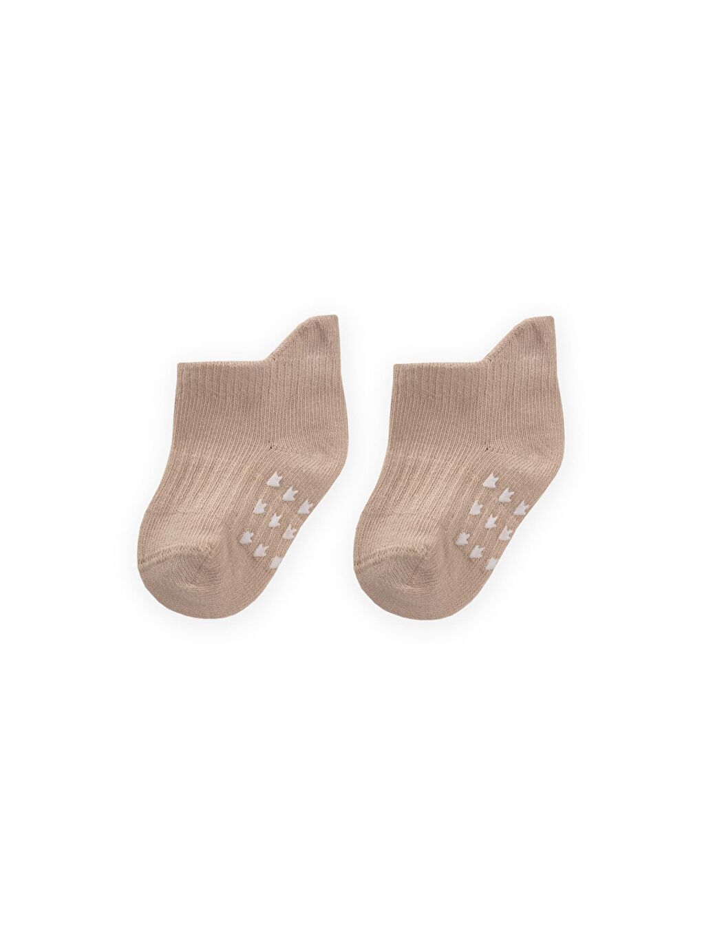 Bej Kız Çocuk Baskılı Patik Çorap