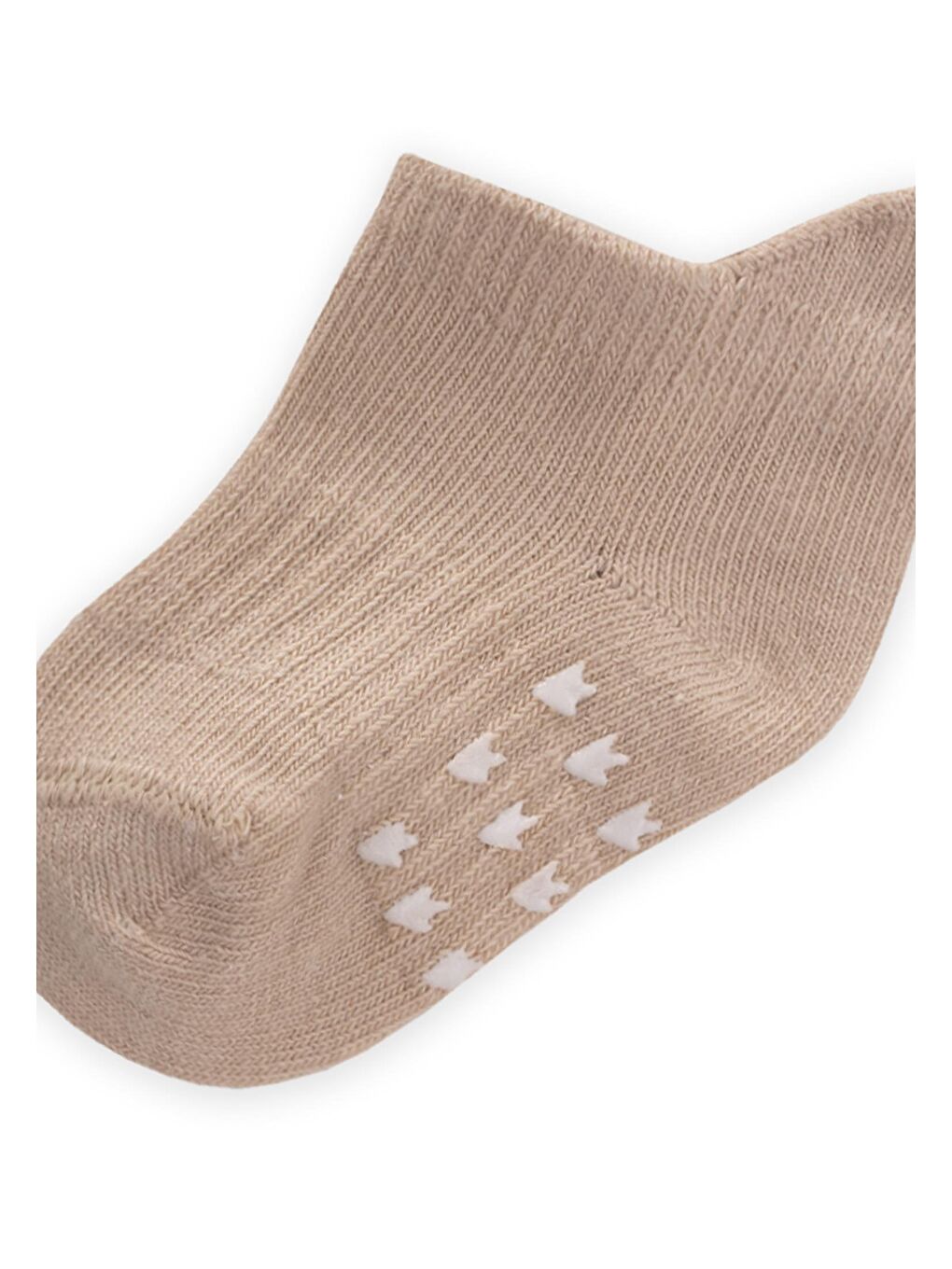 Bej Kız Çocuk Baskılı Patik Çorap-1