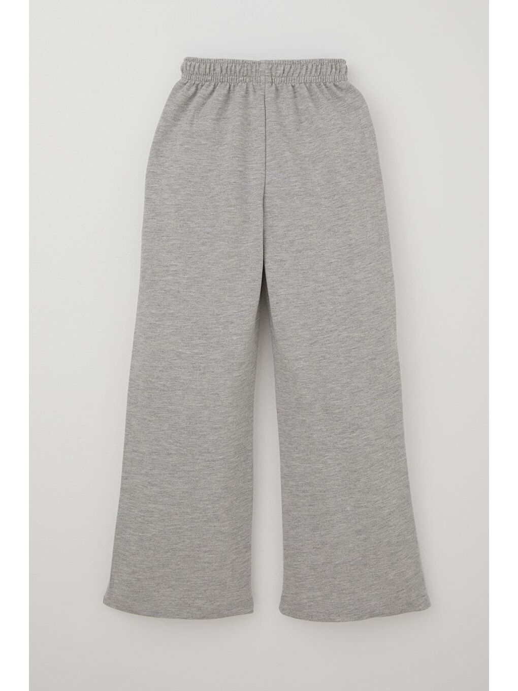 Kız Çocuk Eşofman Altı Bağcık Aksesuarlı Beli Lastikli Açık Gri Melanj (5-9 Yaş)-1