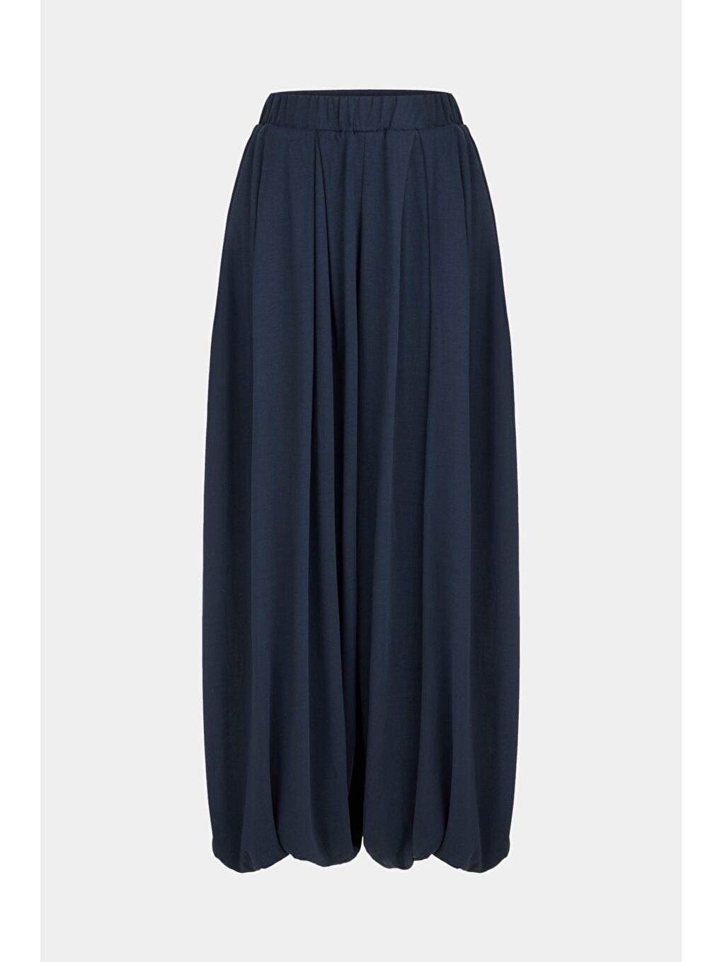 Gri Beli Lastikli Şalvar Modal Pantolon