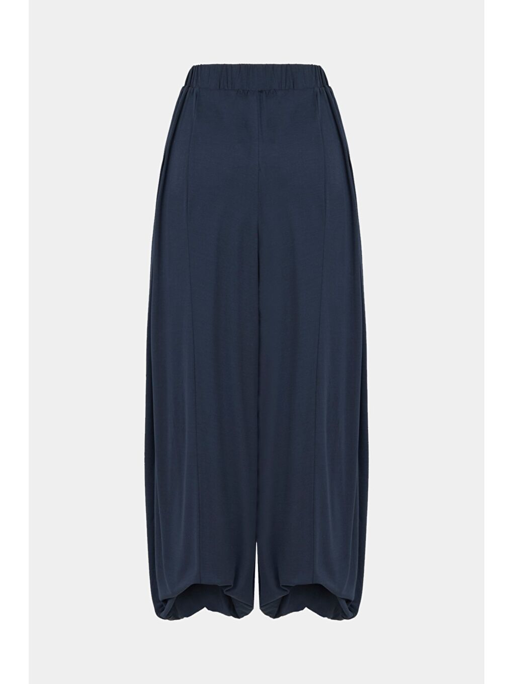 Gri Beli Lastikli Şalvar Modal Pantolon-1