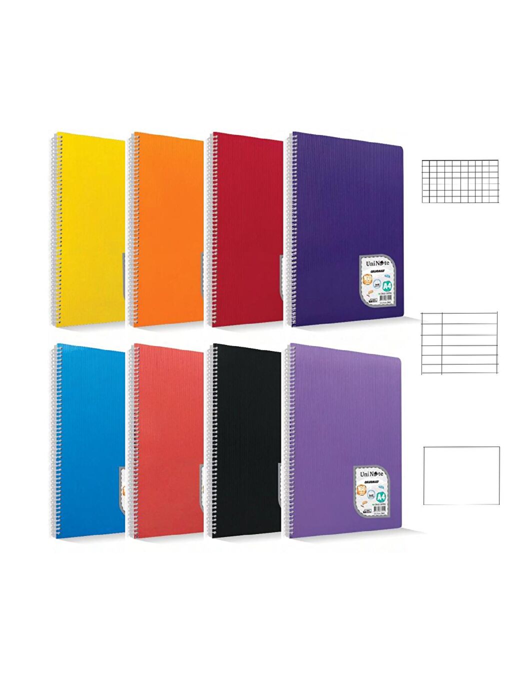 Çınar Karışık Asorti Colormaxi A4 96 Yaprak Plastik Kapak Spiralli Defter 2 Kareli+2 Çizgili - 1