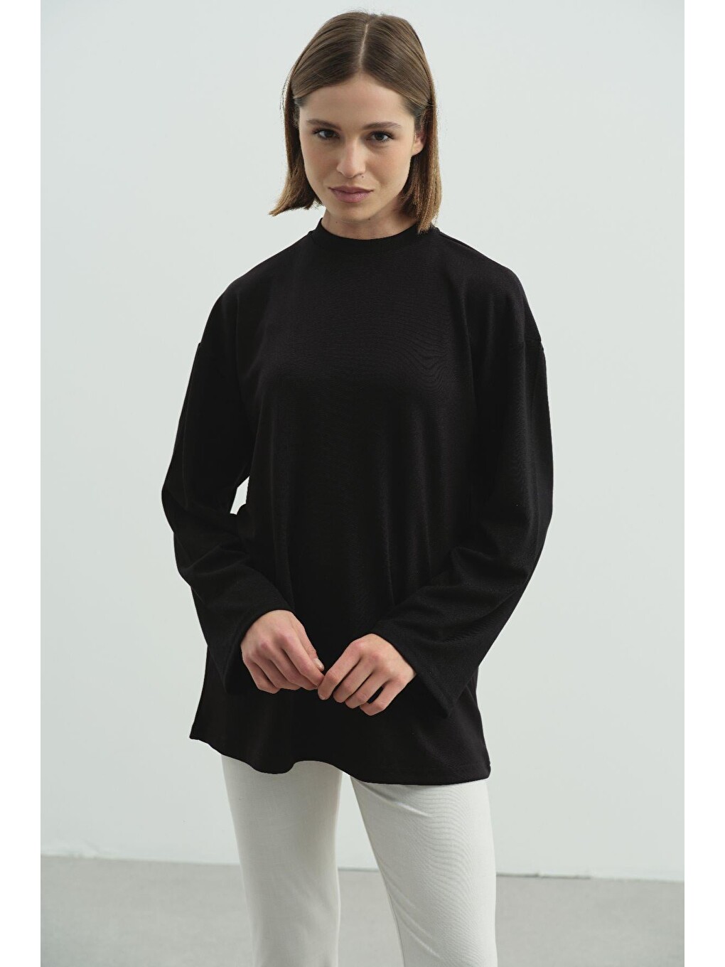 Oversize Basic Sweatshirt 980 Siyah