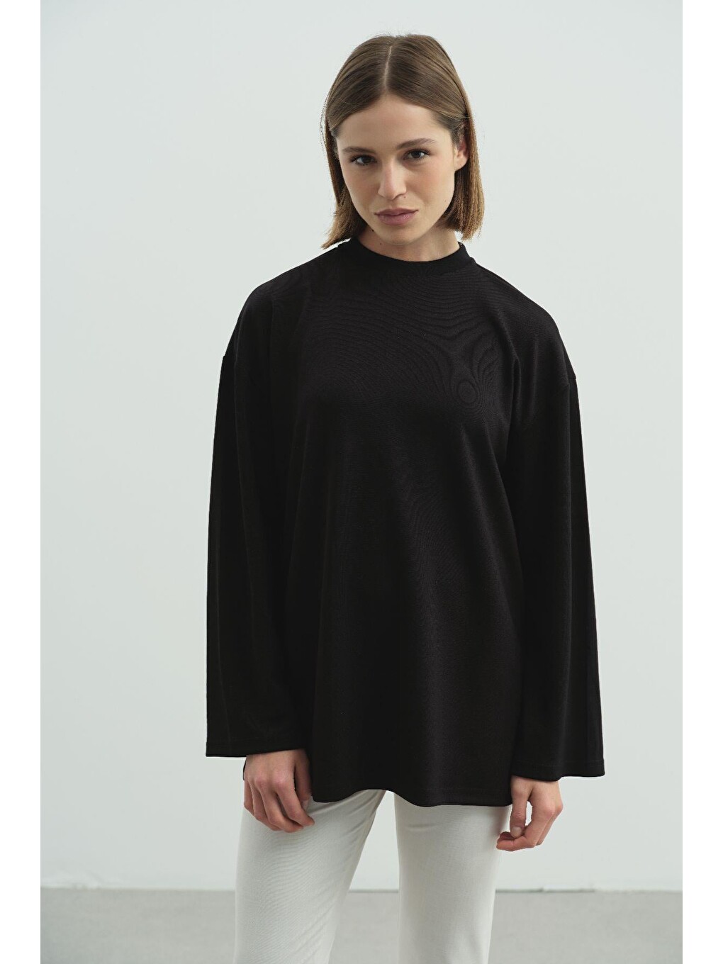 Oversize Basic Sweatshirt 980 Siyah-1