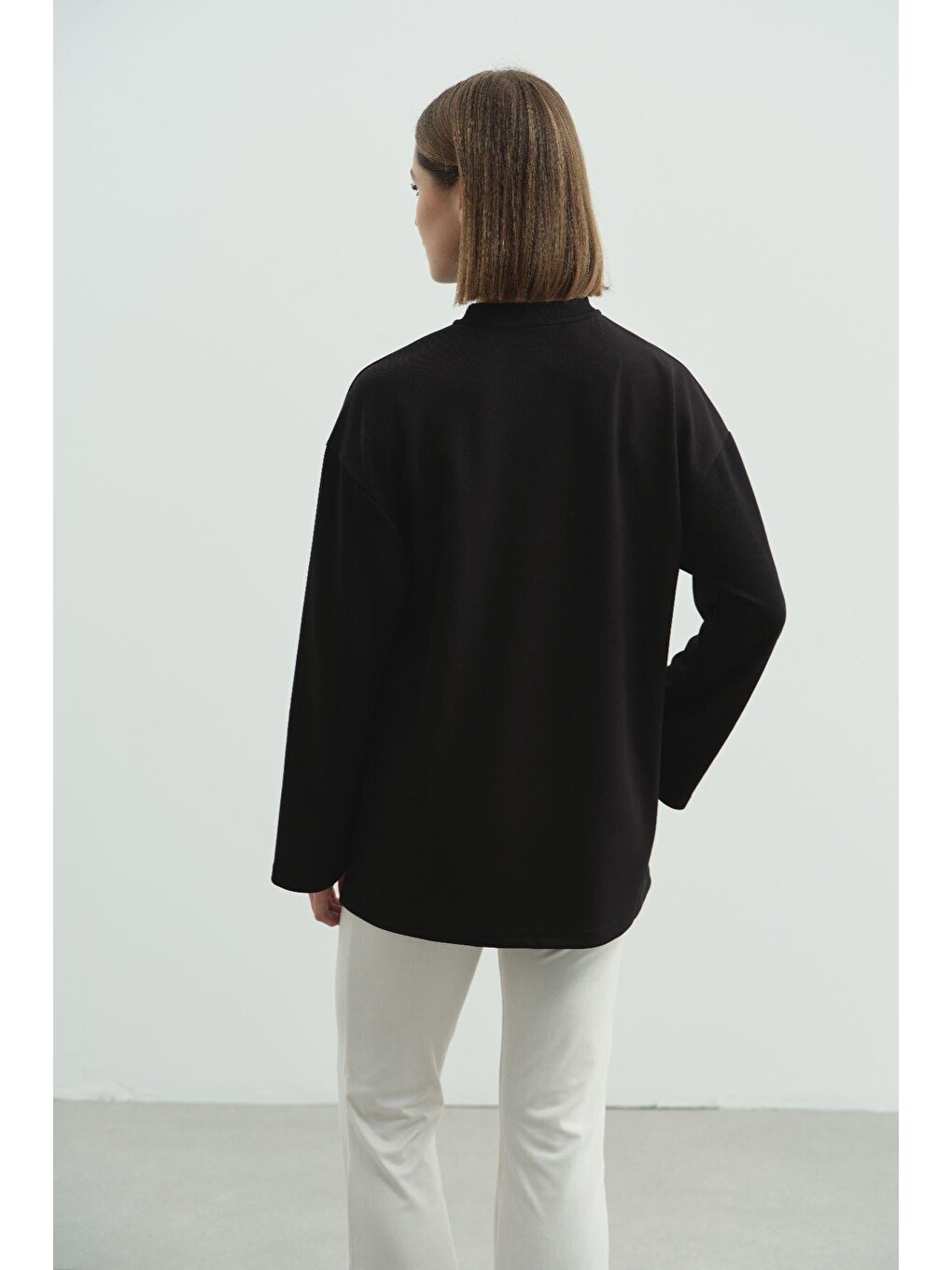 Oversize Basic Sweatshirt 980 Siyah-3