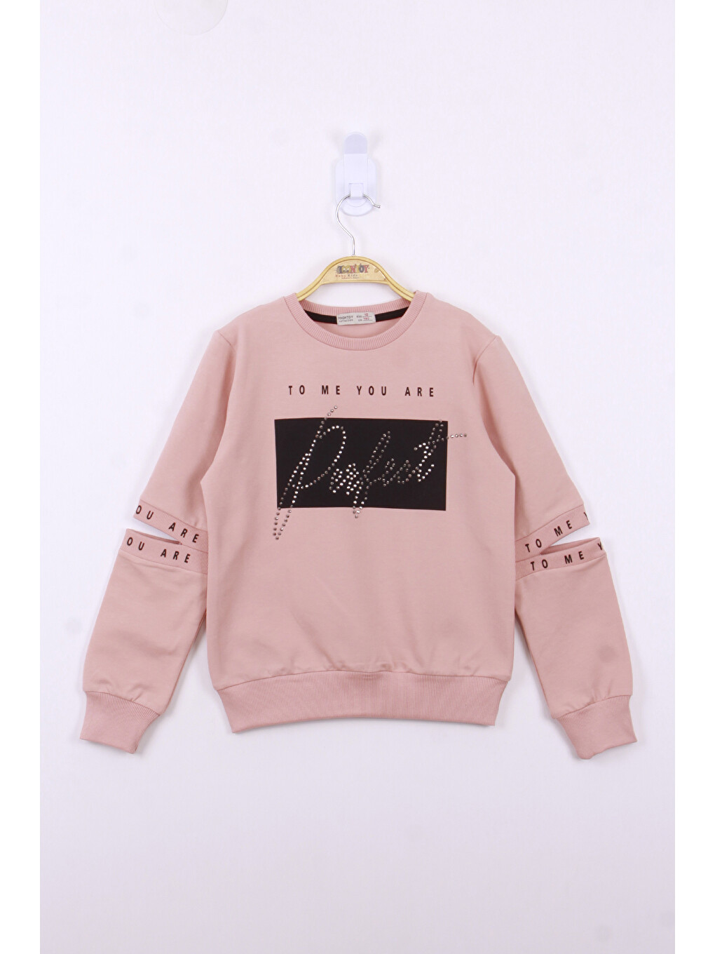 Pembe Kız Çocuk Perfect Taş İşlemeli Sweatshirt