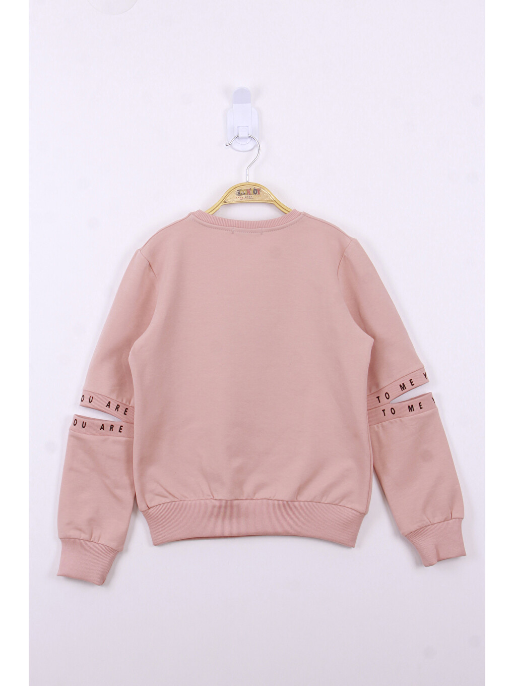Pembe Kız Çocuk Perfect Taş İşlemeli Sweatshirt-1