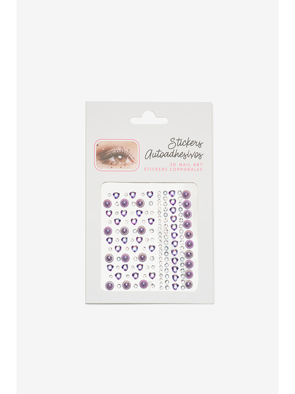 Lila  Yuvarlak ve Kalp Model Kız Çocuk Yüz ve Tırnak Sticker