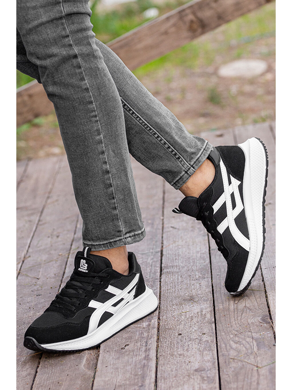 Siyah D120 Günlük Ortopedik Erkek Sneaker Spor Ayakkabı-1