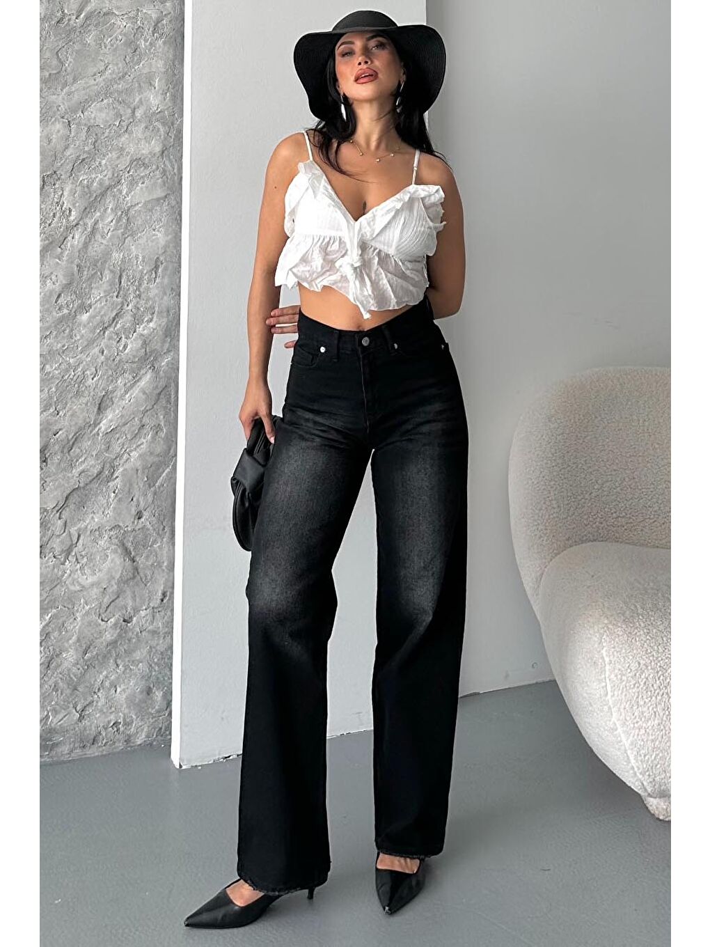 Palazzo Pantolon Siyah - 27358-2