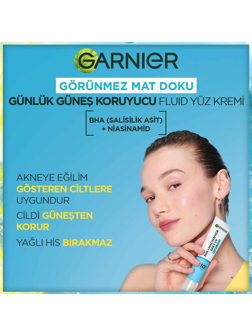 GARNIER Şeffaf Saf ve Temiz BHA Niasinamid Günlük Güneş Koruyucu 40 ml Fluid Yüz Kremi SPF 50+ - 5