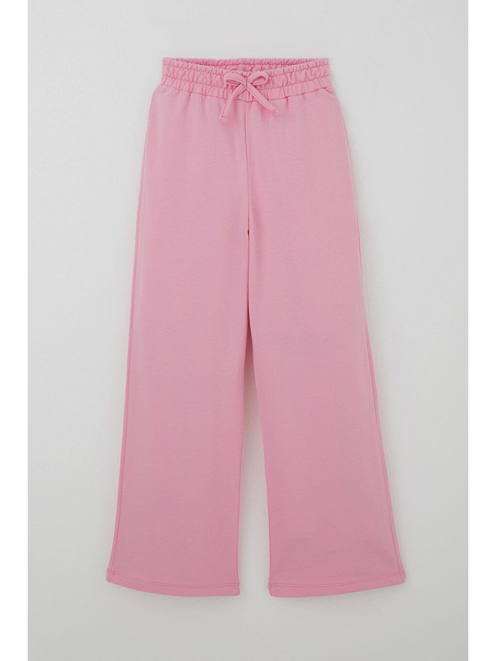 Kız Çocuk Eşofman Altı Fiyonk Aksesuarlı Beli Lastikli Geniş Paça Pembe (4-8 Yaş)