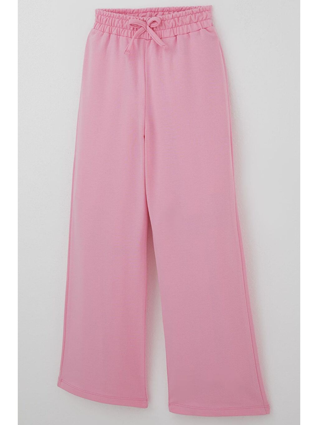 Kız Çocuk Eşofman Altı Fiyonk Aksesuarlı Beli Lastikli Geniş Paça Pembe (4-8 Yaş)-2