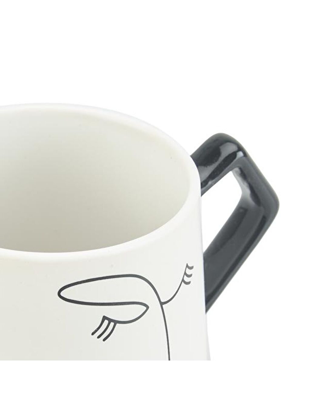 Kitchen Face Baskılı Kupa - Siyah / Beyaz - 500 ml-1