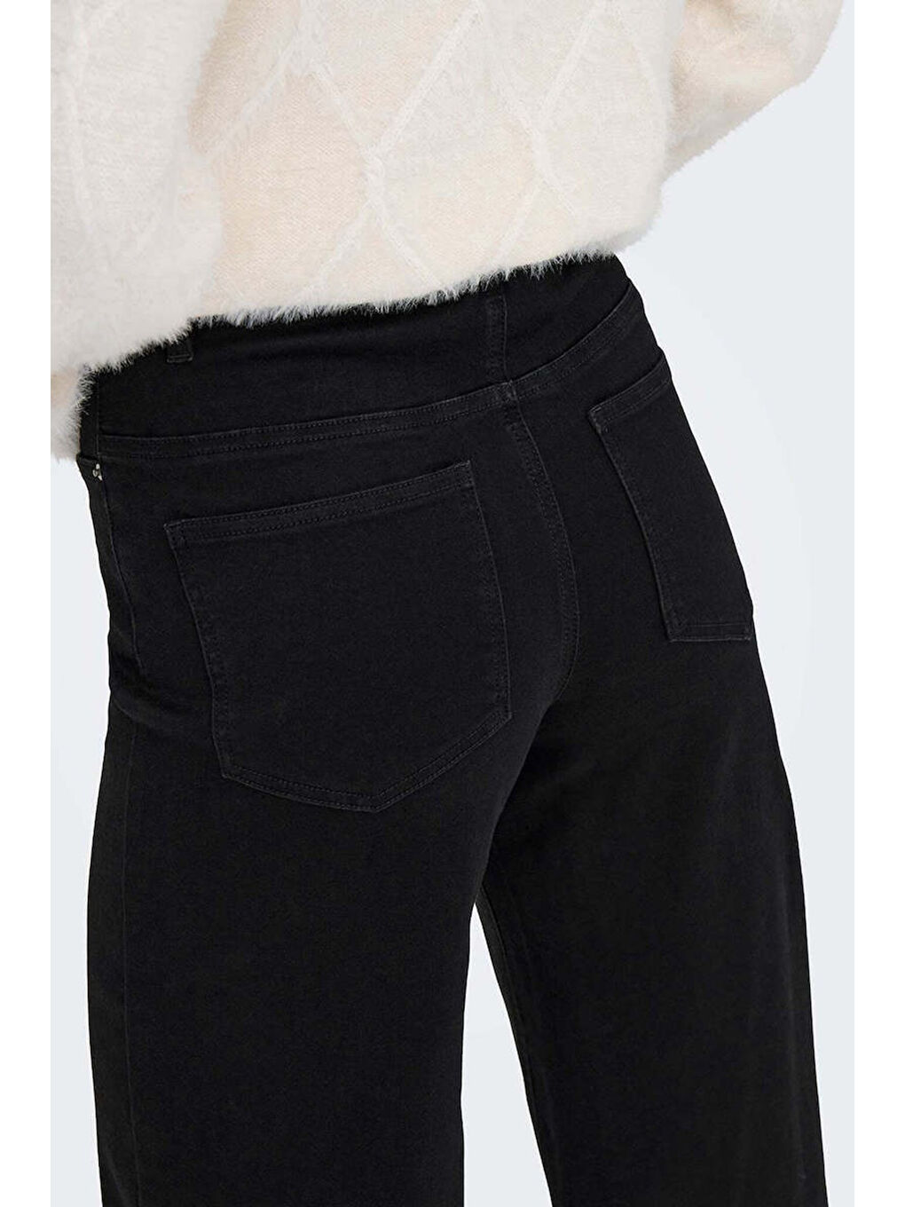 Siyah Onlmadison Pamuklu Wide Leg Yüksek Bel Geniş Paça Jeans 15358210-4