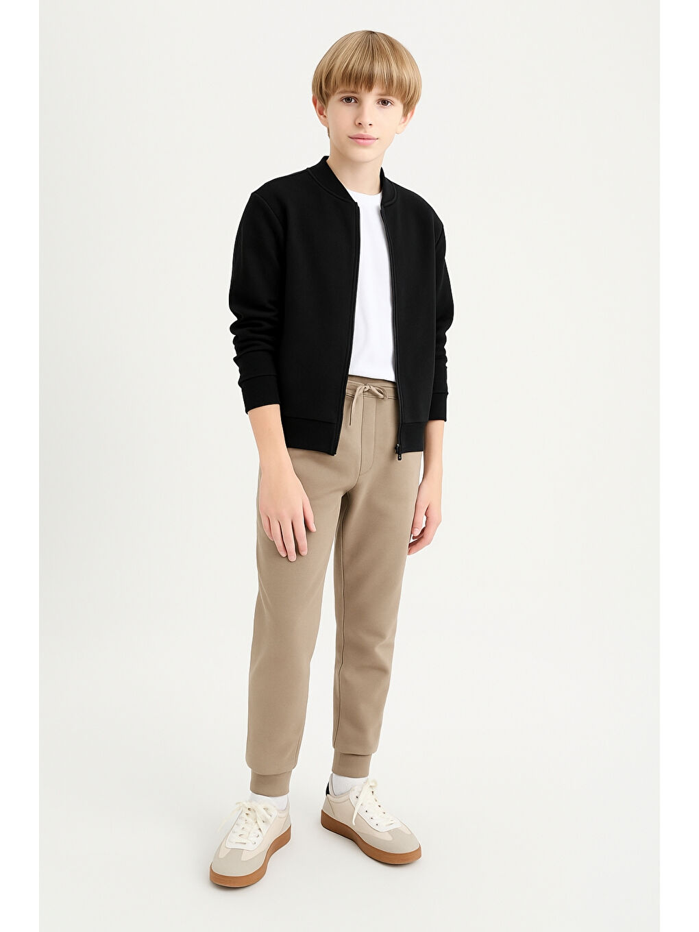 Bej Erkek Çocuk Basic Jogger Paça Okul Eşofman Altı AK-2350-1