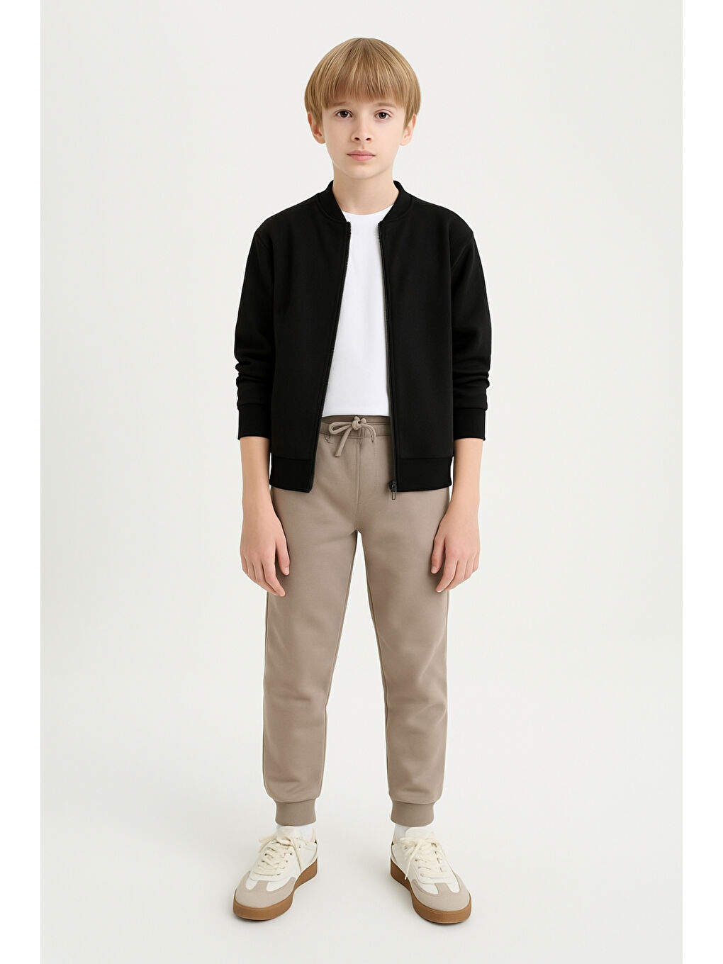 Bej Erkek Çocuk Basic Jogger Paça Okul Eşofman Altı AK-2350-2