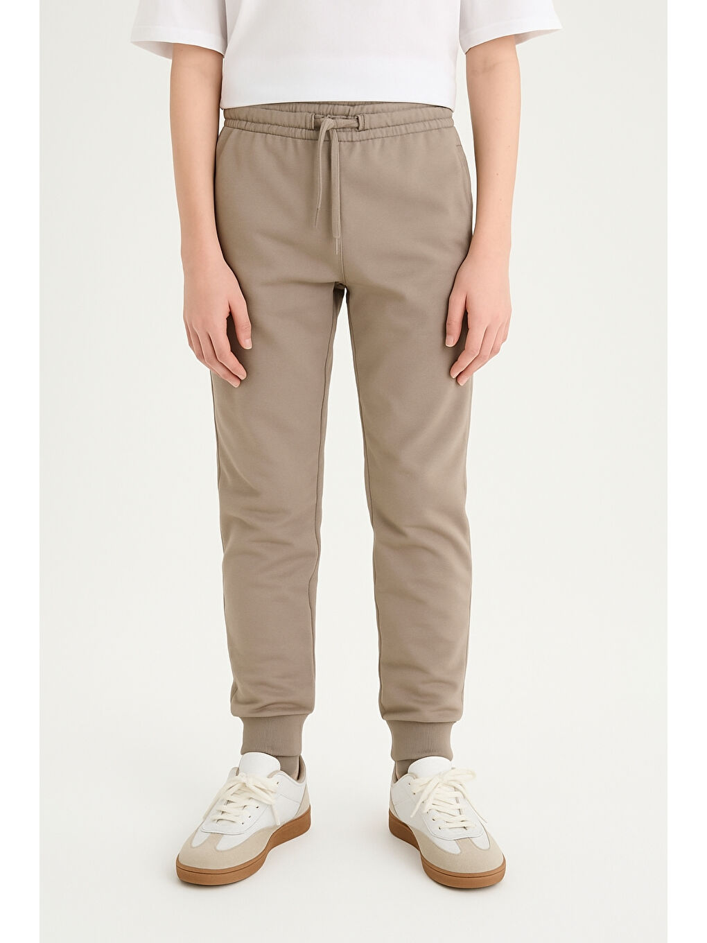 Bej Erkek Çocuk Basic Jogger Paça Okul Eşofman Altı AK-2350-4
