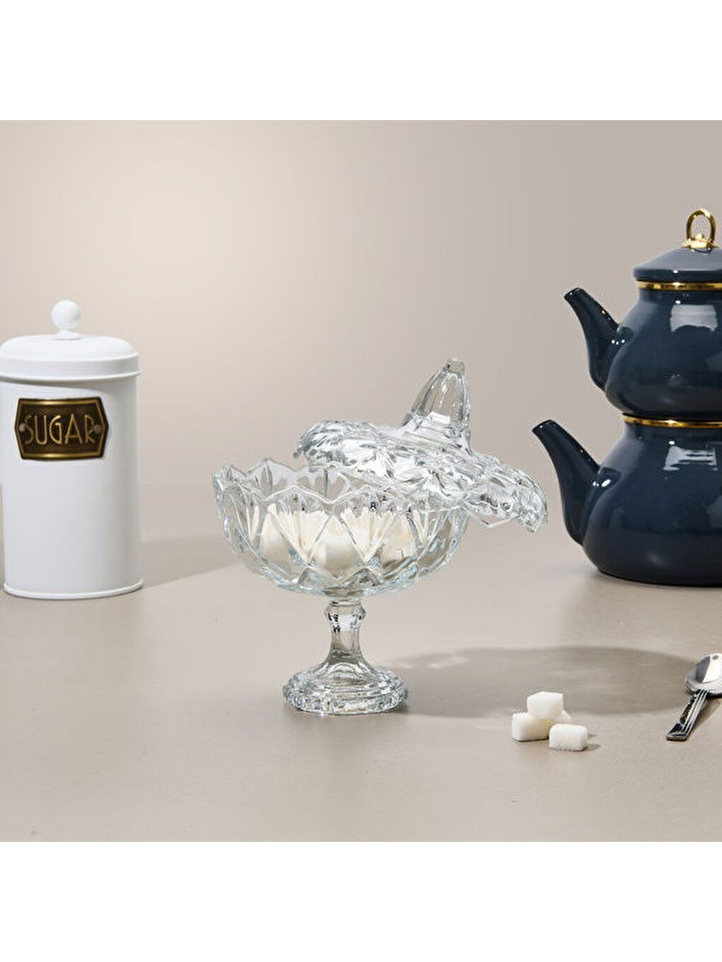 Renksiz Orchid Candy Ayaklı Şekerlik - Şeffaf