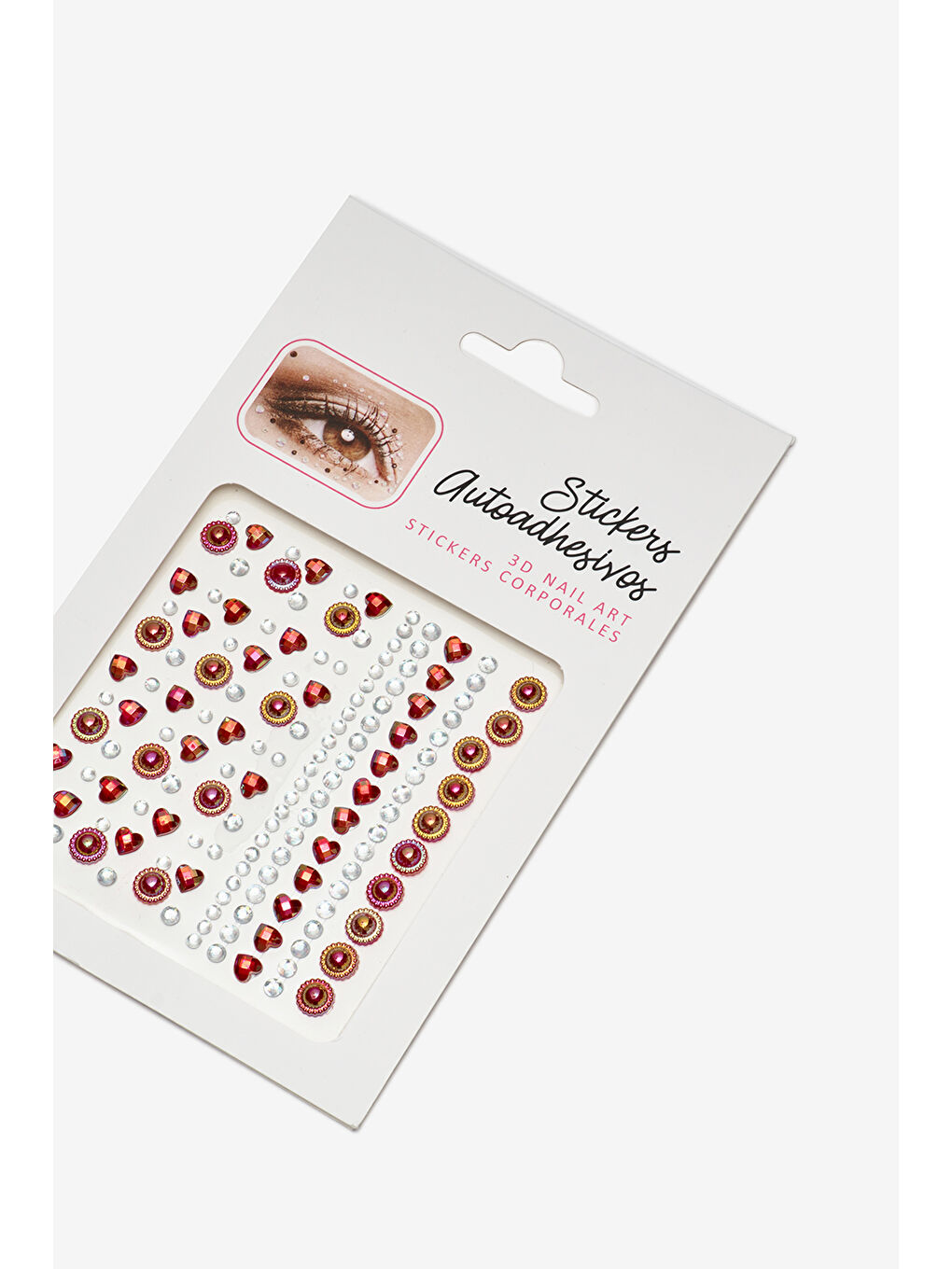 Kırmızı  Yuvarlak ve Kalp Model Kız Çocuk Yüz ve Tırnak Sticker-1