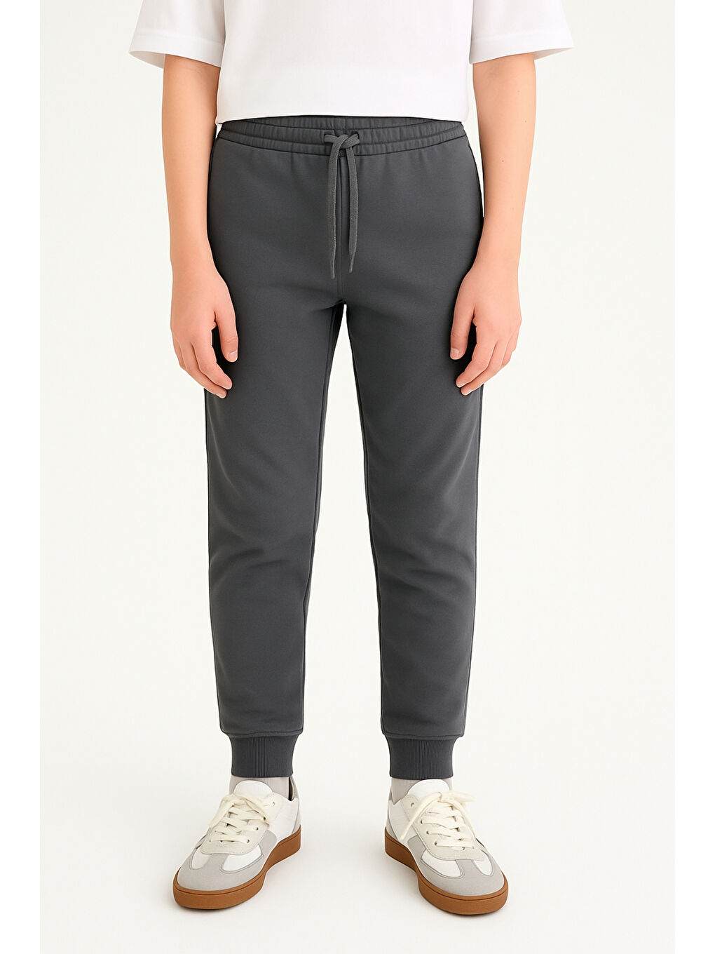 Gri Erkek Çocuk Basic Jogger Paça Okul Eşofman Altı AK-2350-3