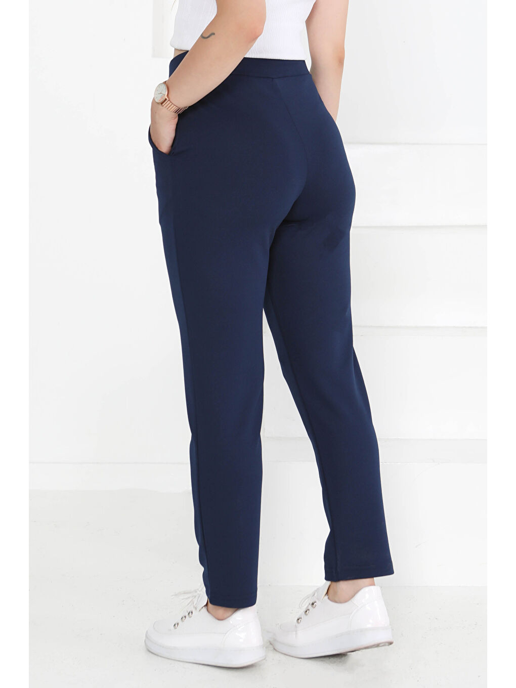 Çift Düğmeli Spor Pantolon Lacivert - 27352-3