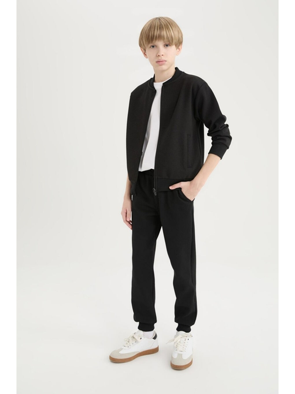 Siyah Erkek Çocuk Basic Jogger Paça Okul Eşofman Altı AK-2350