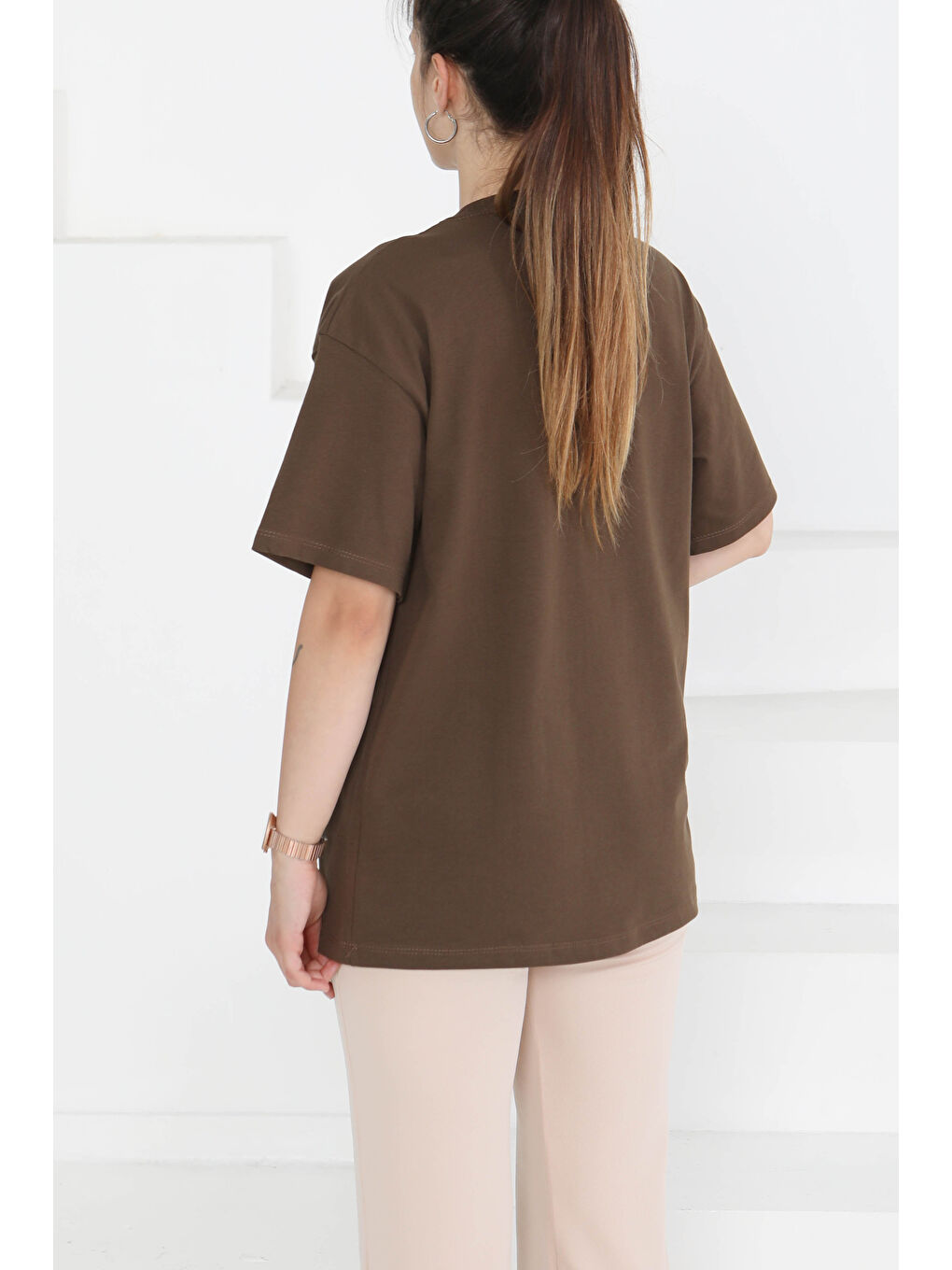 Kahverengi Kısa Kollu T-Şhirt Kahve - 27346-3