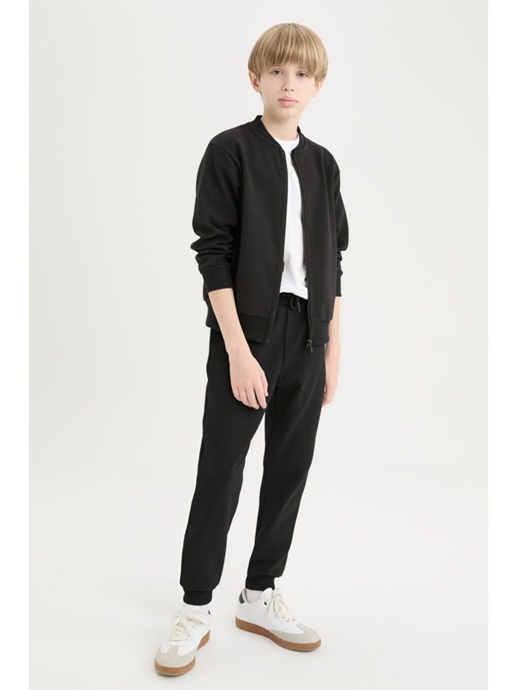 Siyah Erkek Çocuk Basic Jogger Paça Okul Eşofman Altı AK-2350-4