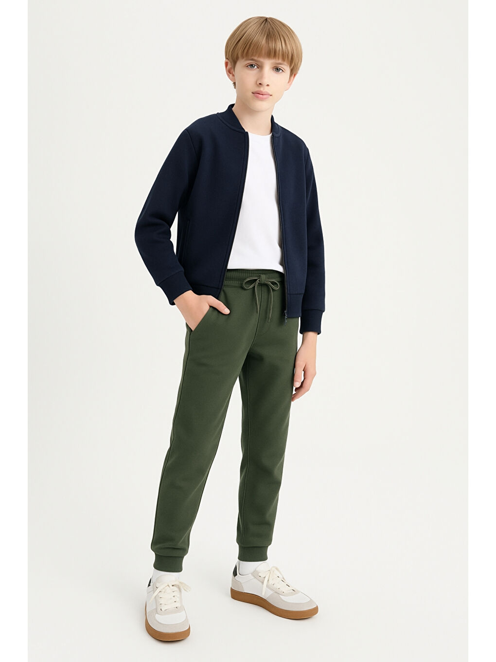 Haki Erkek Çocuk Basic Jogger Paça Okul Eşofman Altı AK-2350-2