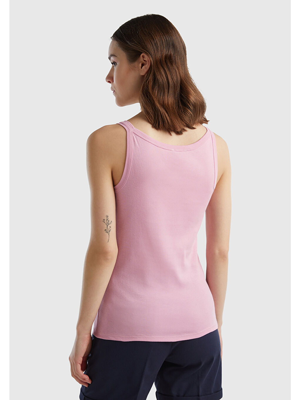 Kadın Açık Pembe  100 Pamuk Basic Atlet-2