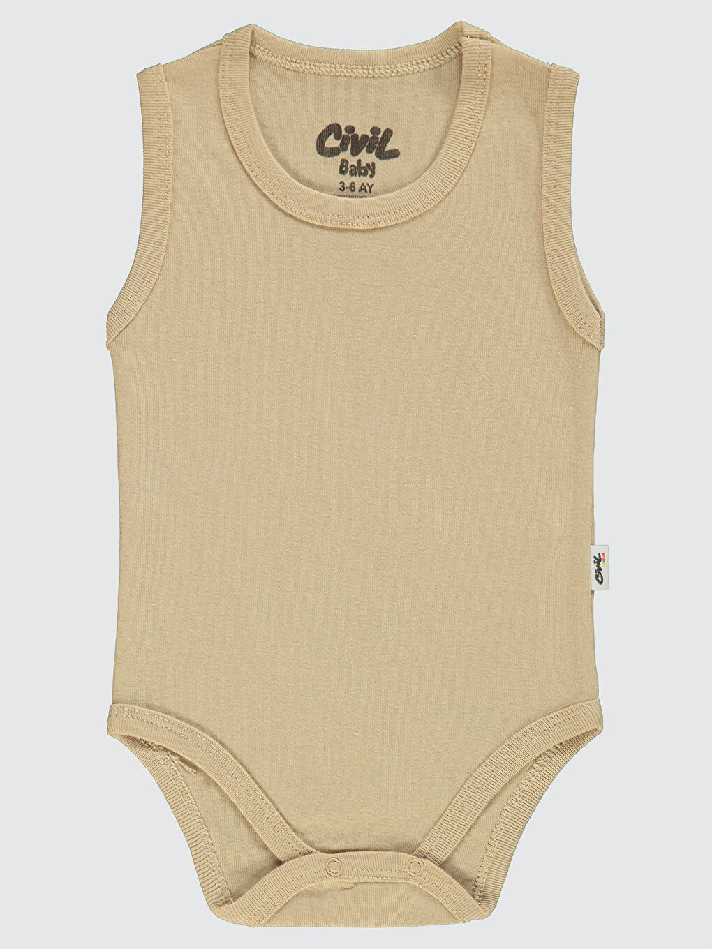 Civil Kahverengi Baby Bebek Çıtçıtlı Badi 3-9 Ay Sütlü Kahve