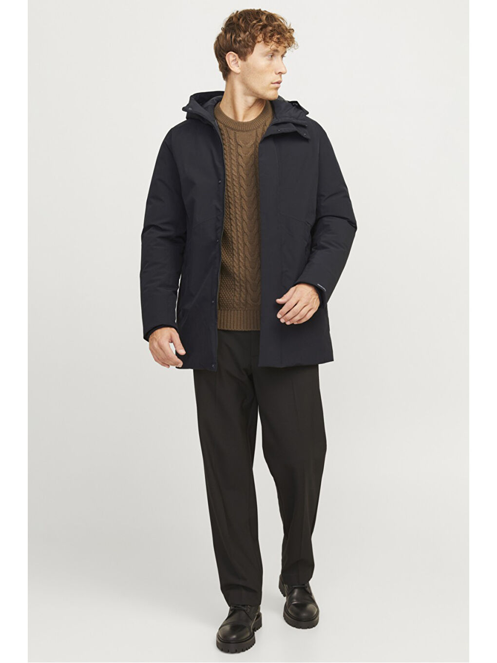 Jack & Jones Siyah Essentials Jjekeen Regular Fit Kapüşonlu Fermuarlı Mont 12258403 - 1